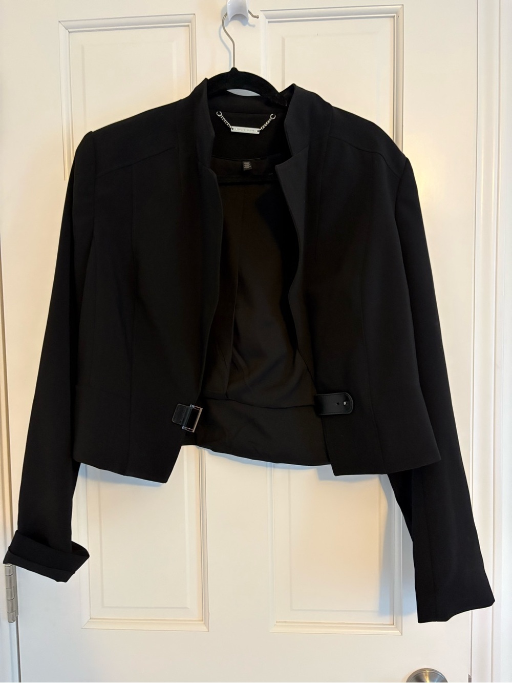 White House black market Cropped Black Open-Front Women's Blazer